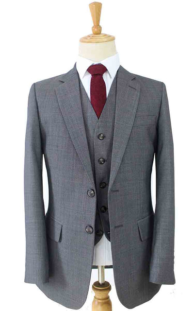 BDtailormade GREY BIRDSEYE WORSTED 3 PIECE SUIT - BDtailormade Worsted Suittweedmaker hockerty menstweedsuit