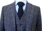 BDtailormade GREY OVERCHECK TWILL TWEED 3 PIECE SUIT - BDtailormade TWEED SUITStweedmaker hockerty menstweedsuit