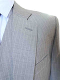 BDtailormade LIGHT GREY PINSTRIPE WORSTED 3 PIECE SUIT - BDtailormade Worsted Suittweedmaker hockerty menstweedsuit