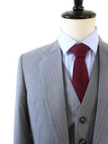 BDtailormade LIGHT GREY PINSTRIPE WORSTED 3 PIECE SUIT - BDtailormade Worsted Suittweedmaker hockerty menstweedsuit