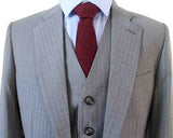 BDtailormade LIGHT GREY PINSTRIPE WORSTED 3 PIECE SUIT - BDtailormade Worsted Suittweedmaker hockerty menstweedsuit