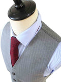 BDtailormade LIGHT GREY PINSTRIPE WORSTED 3 PIECE SUIT - BDtailormade Worsted Suittweedmaker hockerty menstweedsuit