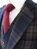 BDtailormade MIDNIGHT BLUE PLAID TWEED 3 PIECE SUIT - BDtailormade TWEED SUITStweedmaker hockerty menstweedsuit