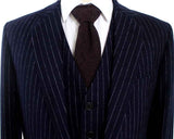 BDtailormade NAVY PINSTRIPE TWEED 3 PIECE SUIT - BDtailormade TWEED SUITStweedmaker hockerty menstweedsuit