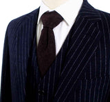 BDtailormade NAVY PINSTRIPE TWEED 3 PIECE SUIT - BDtailormade TWEED SUITStweedmaker hockerty menstweedsuit