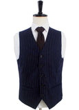 BDtailormade NAVY PINSTRIPE TWEED 3 PIECE SUIT - BDtailormade TWEED SUITStweedmaker hockerty menstweedsuit