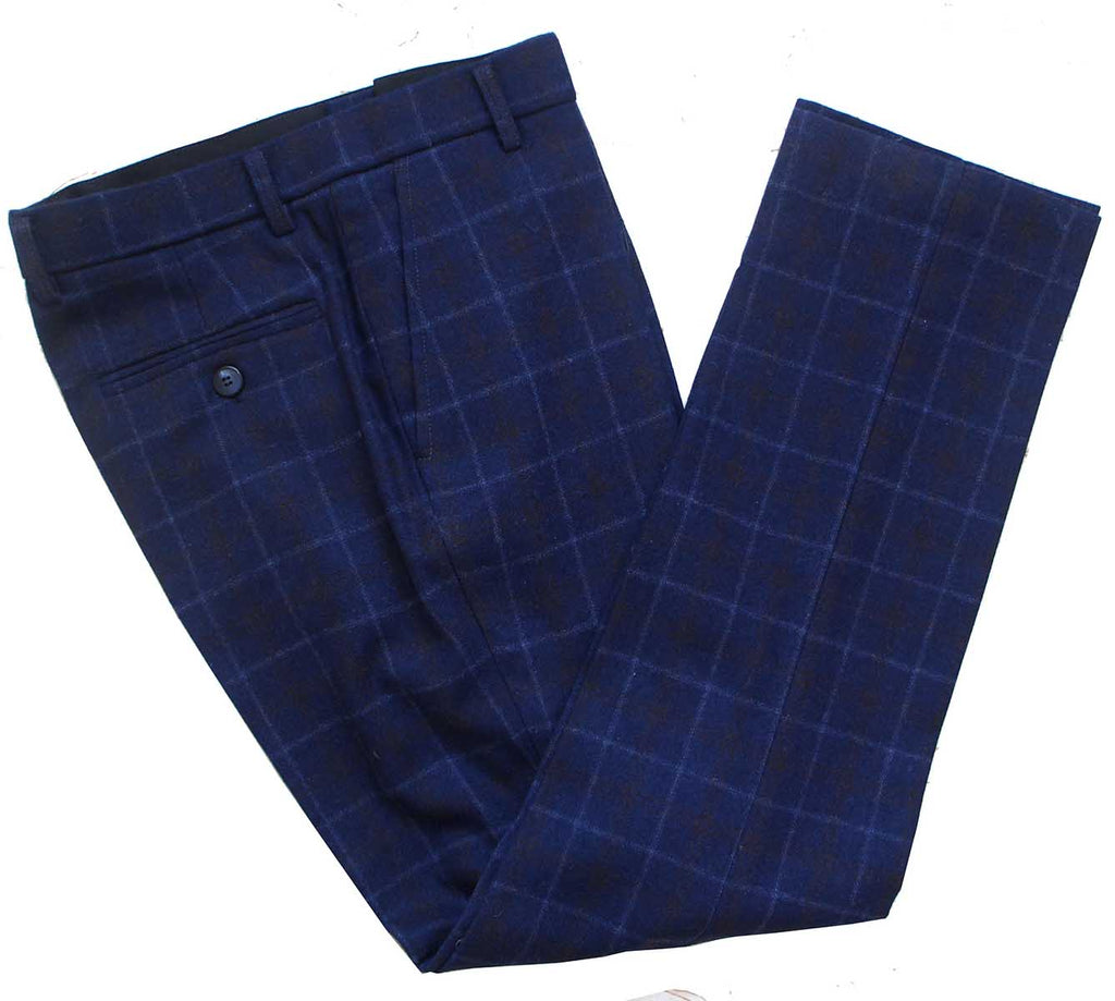 BDtailormade NAVY OVERCHECK TWILL TWEED 3 PIECE SUIT - BDtailormade TWEED SUITStweedmaker hockerty menstweedsuit