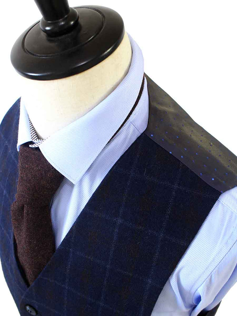 BDtailormade NAVY OVERCHECK TWILL TWEED 3 PIECE SUIT - BDtailormade TWEED SUITStweedmaker hockerty menstweedsuit