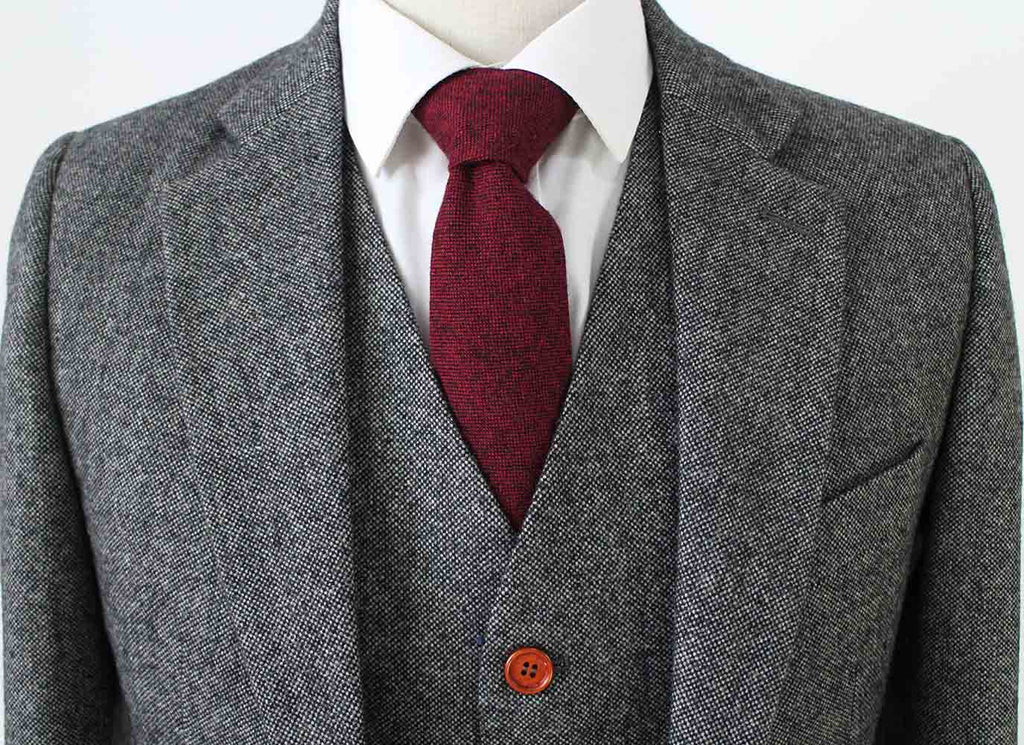 BDtailormade CLASSIC GREY BARLEYCORN TWEED 3 PIECE SUIT - BDtailormade TWEED SUITStweedmaker hockerty menstweedsuit