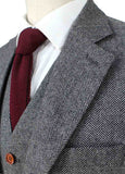 BDtailormade CLASSIC GREY HERRINGBONE TWEED 3 PIECE SUIT - BDtailormade TWEED SUITStweedmaker hockerty menstweedsuit
