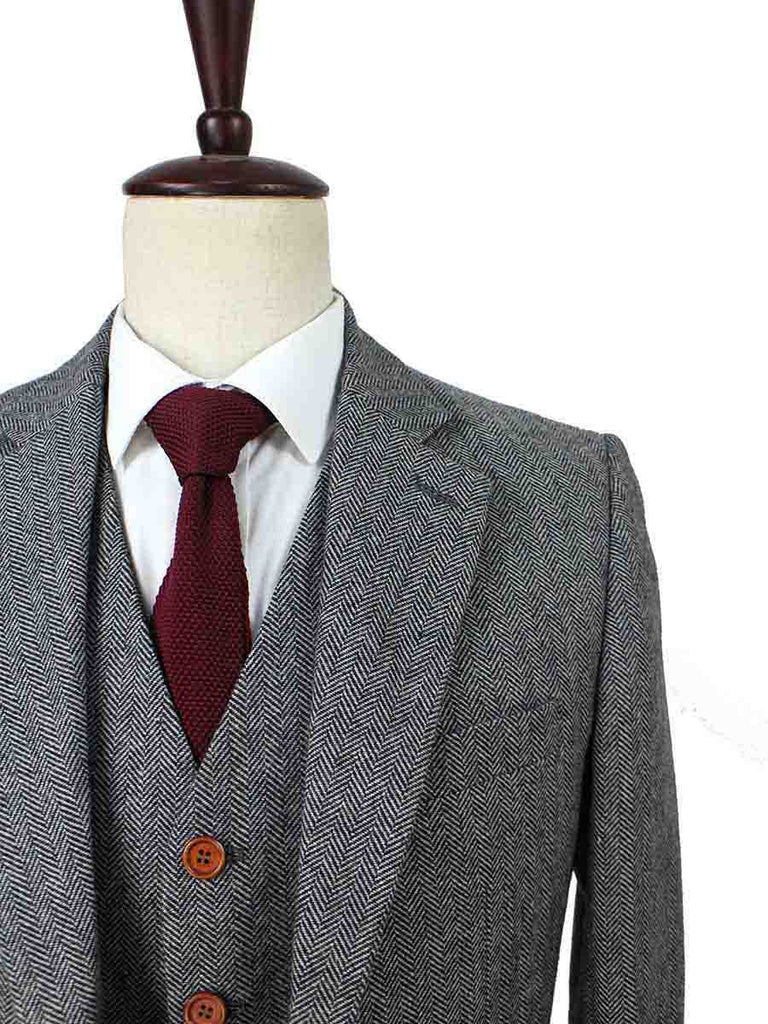 BDtailormade CLASSIC GREY HERRINGBONE TWEED 3 PIECE SUIT - BDtailormade TWEED SUITStweedmaker hockerty menstweedsuit