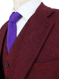 BDtailormade CLASSIC RED BARLEYCORN TWEED 3 PIECE SUIT - BDtailormade TWEED SUITStweedmaker hockerty menstweedsuit