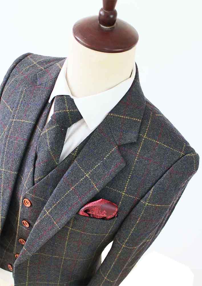 BDtailormade GREEN OVERCHECK PLAID TWEED 3 PIECE SUIT - BDtailormade TWEED SUITStweedmaker hockerty menstweedsuit