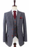 BDtailormade GREY HERRINGBONE TWEED 3 PIECE SUIT - BDtailormade TWEED SUITStweedmaker hockerty menstweedsuit