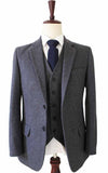 BDtailormade GREY TWILL TWEED 3 PIECE SUIT - BDtailormade TWEED SUITStweedmaker hockerty menstweedsuit