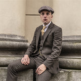 BROWN PINSTRIPE TWEED 3 PIECE SUIT - BDtailormade